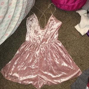 Velvet pink romper